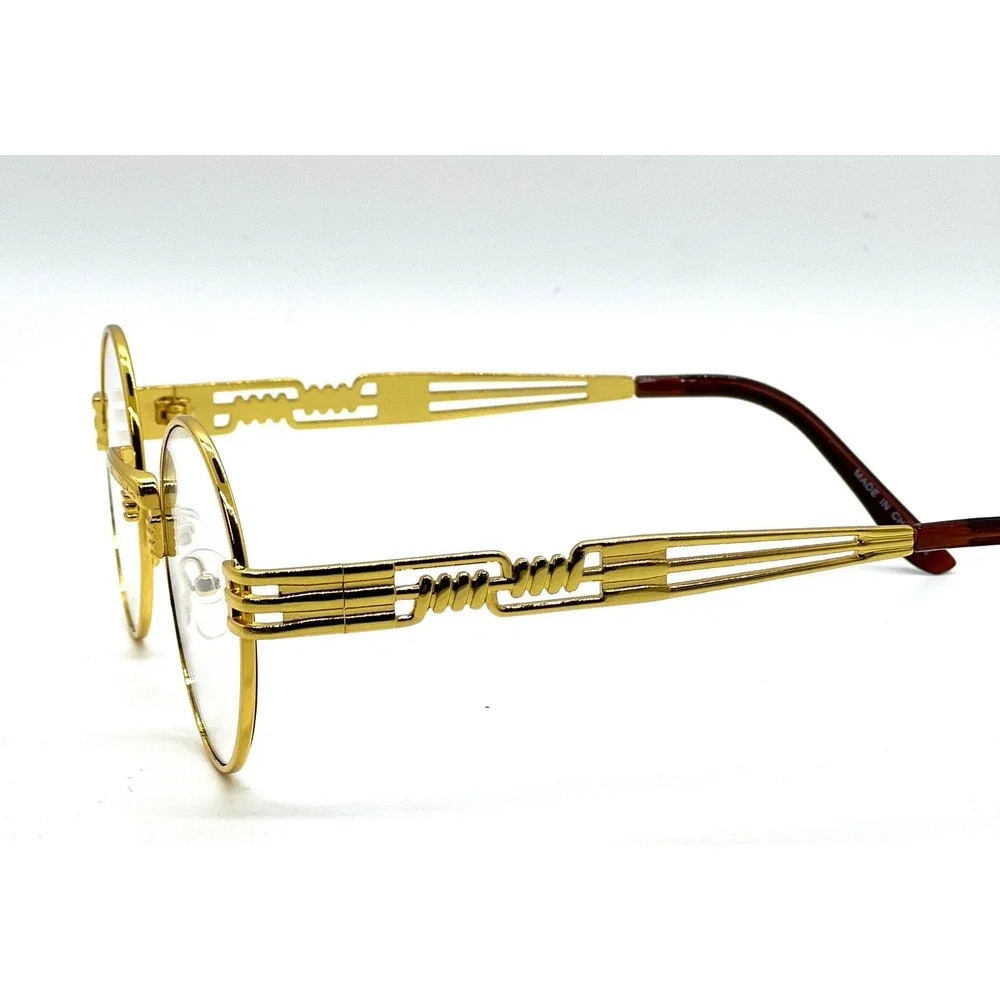 Metal Frame Retro Round Clear‎ Lens Glasses Street Wear Gangster Hip Hop Cholo